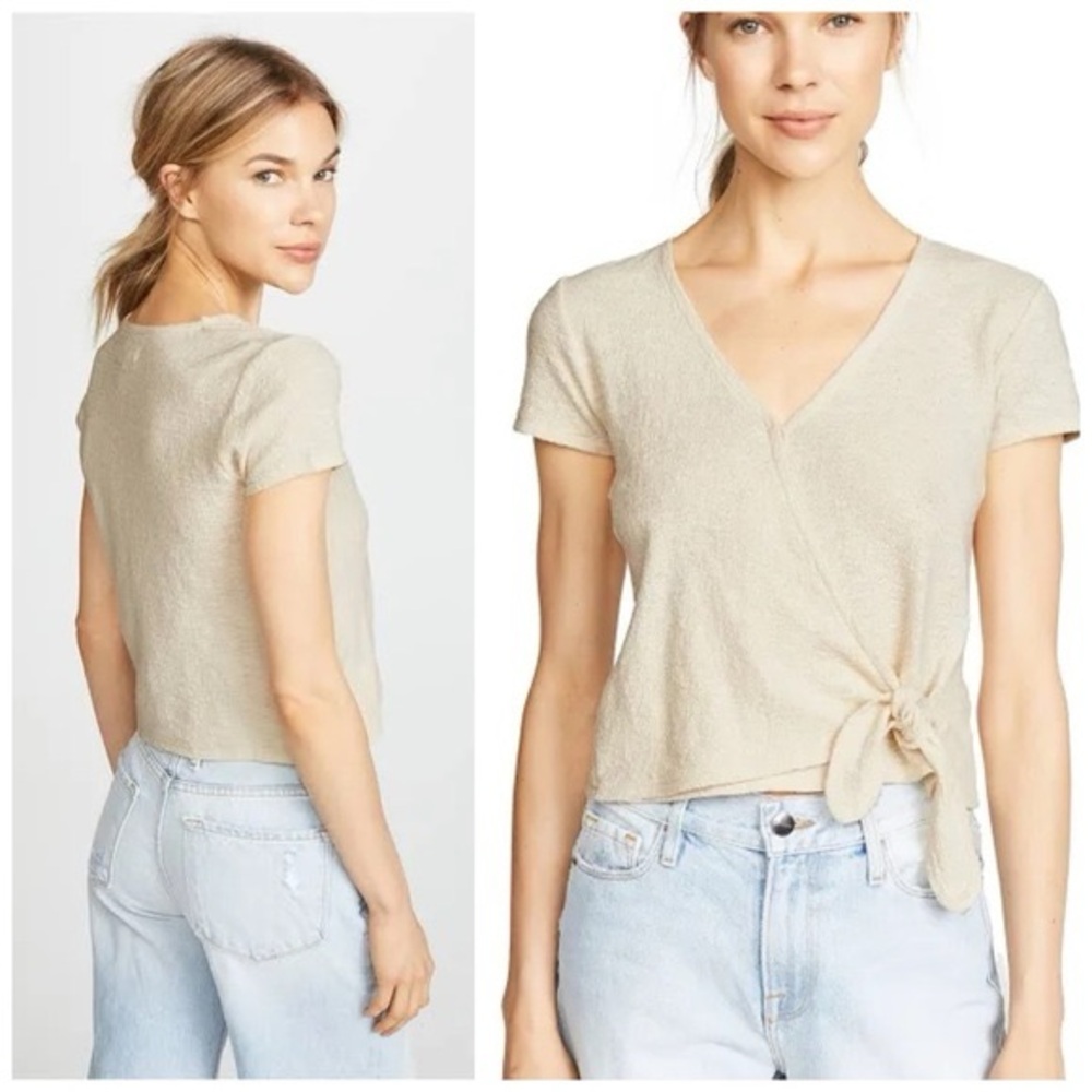 Madewell Texture & Thread Wrap-Tie Top